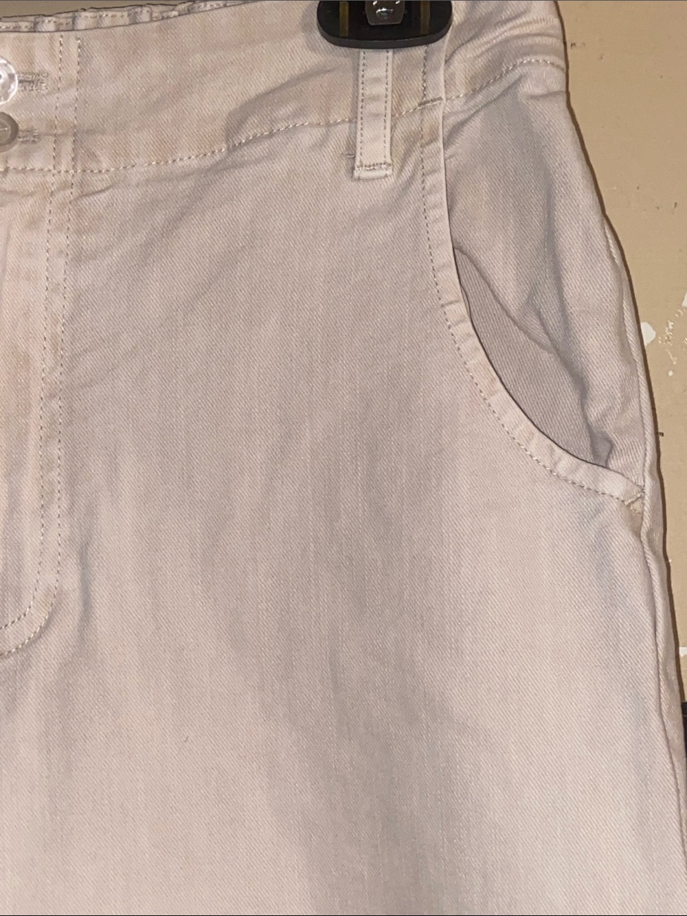 CREAM YFB WIDE LEG JEANS Super Cute Elastic Back EUC - Picture 3 of 5